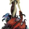 Magic  Collection~Resin Statues James Ryman Dragon Bathers Statue 4.5 X 7.5 X 4 Inches Red