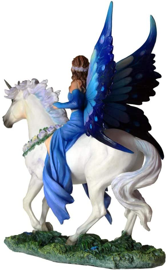 Artist Collections~ Realm of Enchantment Anne Stokes 27cm Figurine, Resin, Blue, One Size