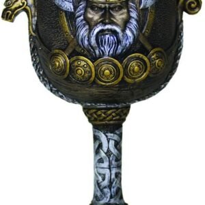 Mythology Collection~ Valhalla Goblet 17cm, Resin w/Stainless Steel Insert, Brown