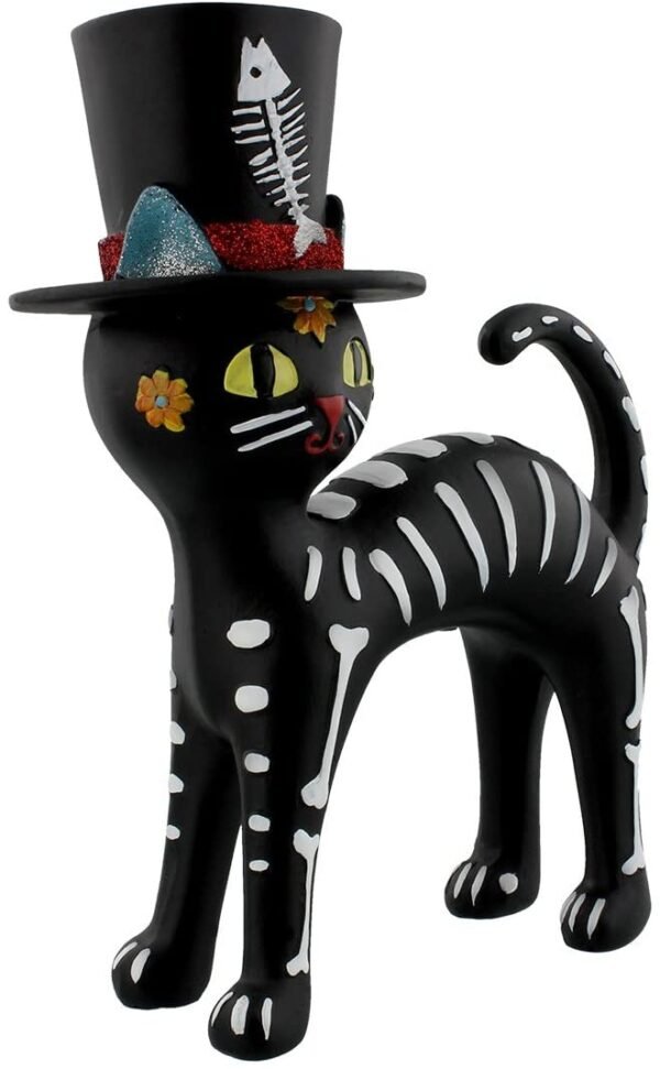 Grindstore Day Of The Dead Cat In The Hat Black Ornament 20cm
