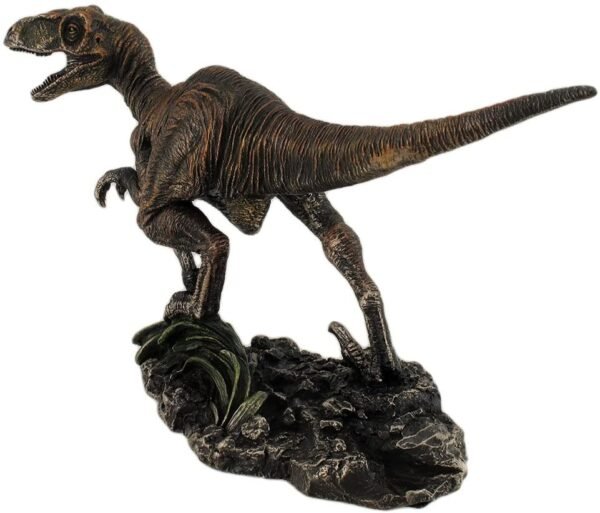 Magicun  Collection~Highly Detailed Velociraptor Dinosaur Bronzed Statue Hand Painted Raptor