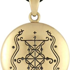 Bronze Papa Damballah Voodoo Loa Veve Symbol Pendant Necklace