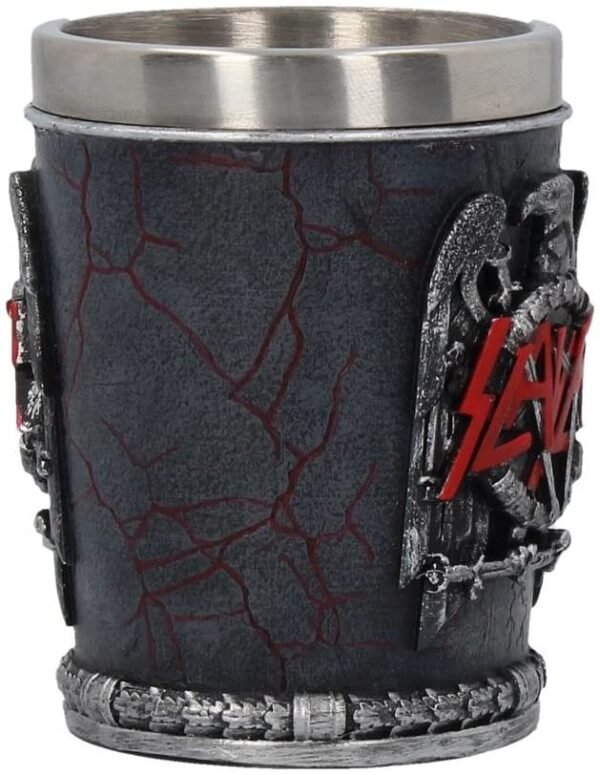 Band Merchandise~ B4132M8 Slayer Shot Glass 7cm Black, Resin w/Stainless Steel Insert