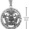 Sterling Silver Extra Large Cut Out Moon Pentacle Pendant; 1.25 Inch Diameter