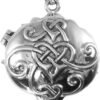 Sterling Silver Celtic Knot Heart Pentacle Locket with Natural Rainbow Moonstone