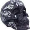 Dark Collection~Black and White Traditional, Tribal Tattoo Fund Skull, Polyresin, One Size