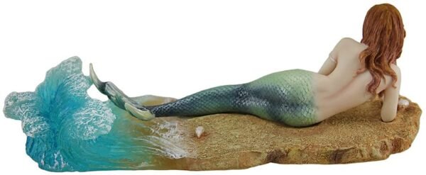 Magic  Collection~Zeckos Veronese Resin Statues Waiting by Selina Fenech Mermaid Laying On The Beach Statue 10.25 X 3.5 X 4.5 Inches Multicolored