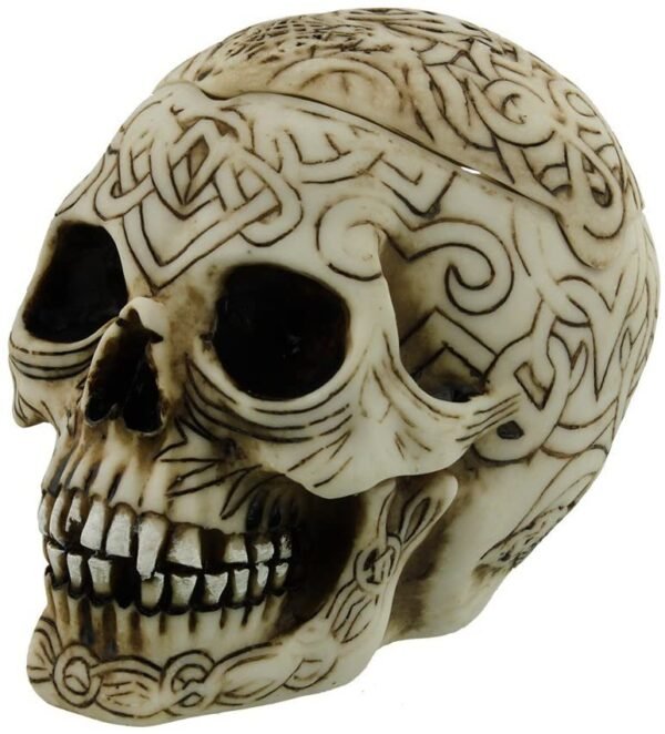 Dark Collection~Celtic Skull Small Box 15cm White