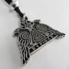 Soloman Pentant~Pewter Odin's Ravens with Valknut Pendant - Huginn and Muninn Crow Necklace