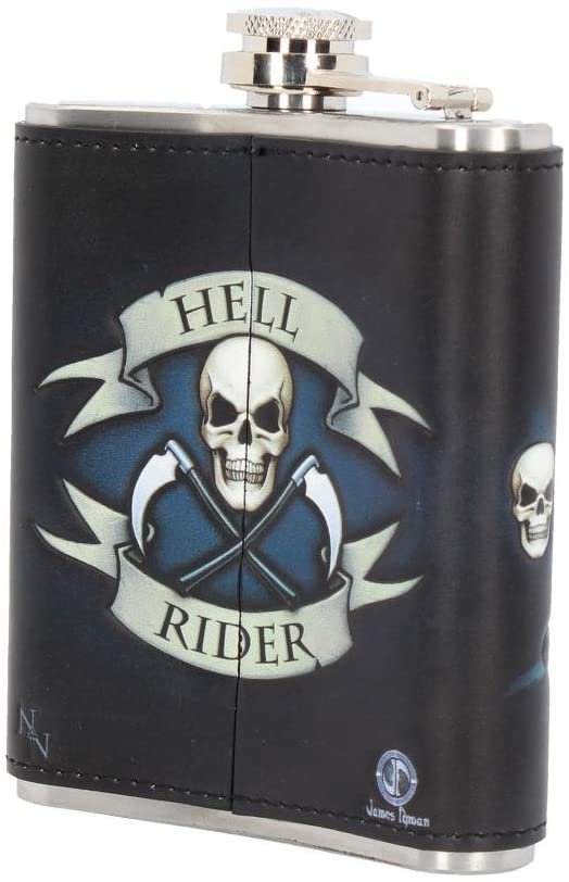 Magicun N.Giftware~Hell Rider James Ryman Hip Flask 13cm Blue