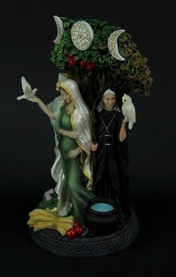 Magic  Collection~Resin Statues Danu Irish Triple Goddess of The Tuatha De Danann Statue 6 X 10.5 X 5 Inches