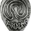 Large Pewter Ariadne Goddess of the Labyrinth Charm Pendant