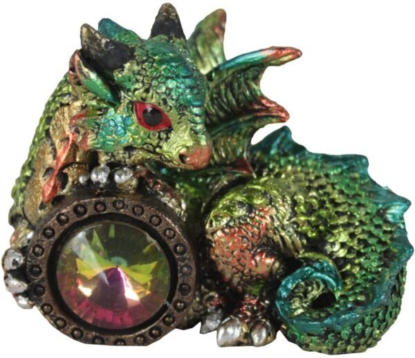 Nemesis Now Dragon's Reward Set of 4 5.5cm Figurines, Resin, Multi-Coloured, One Size