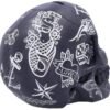 Dark Collection~Black and White Traditional, Tribal Tattoo Fund Skull, Polyresin, One Size