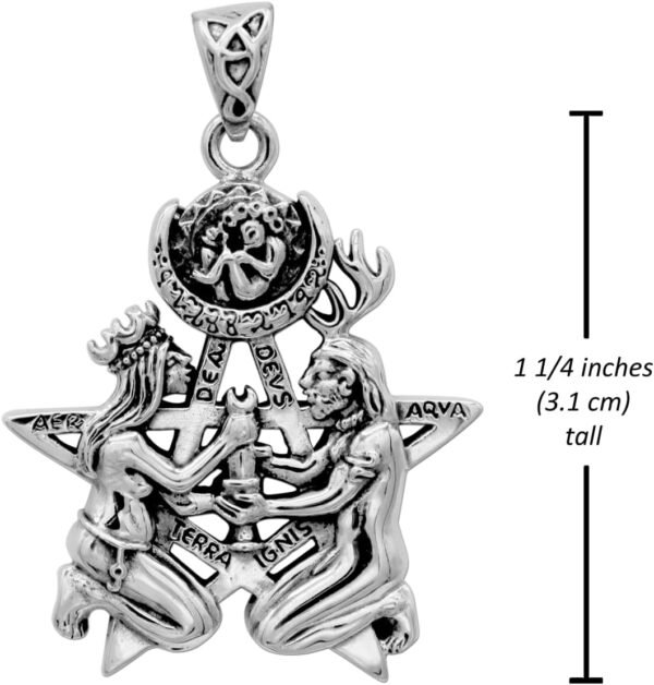 Sterling Silver Great Rite Pentacle Pentagram Pendant