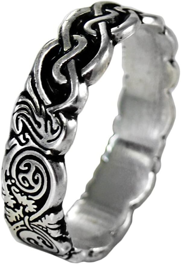 Soloman Pentant~Sterling Silver Celtic knot Pentacle Banshee Guardian Ring Jewelry (Size 4-12)
