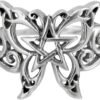 Sterling Silver Butterfly Pentagram Pentacle Ring (Size 4-15)