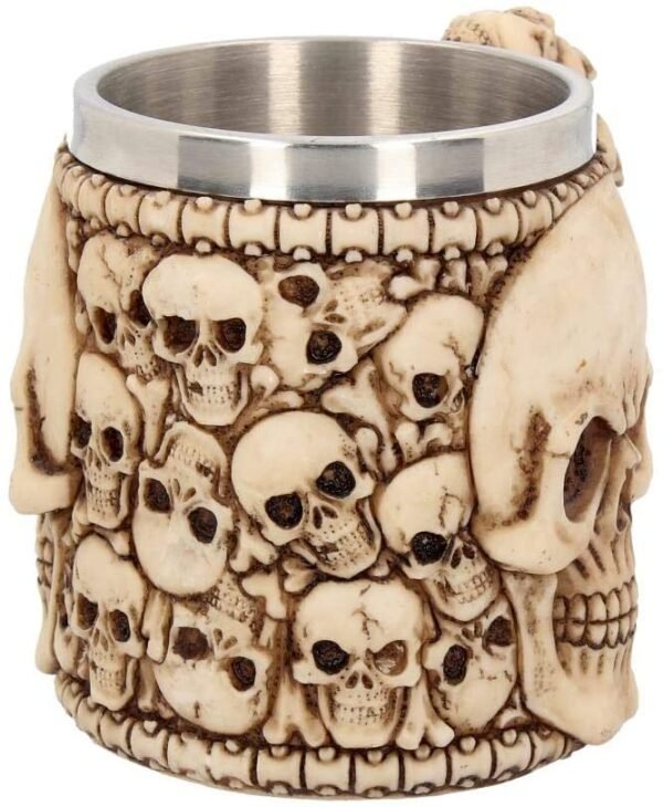 Dark Collection~Tankard Of Skulls Mug 14cm Ivory