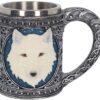Animal Collection~ U3091H7 Ghost Wolf Tankard Large Mug 16cm Silver