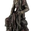 Magic  Collection~Asclepius Greek God of Medicine Holding Serpent Entwined Staff Bronzed Statue
