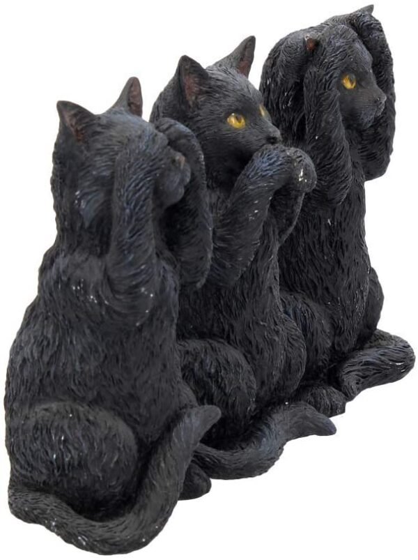 Animal Collection~ Three Wise Cats 9.5cm Figurine, Resin, Black