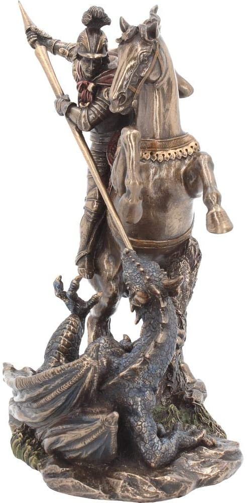 Mythology Collection~ George and the Dragon Figurine 31cm Bronze