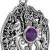 Sterling Silver Odin Sleipnir Pendant with Natural Amethyst