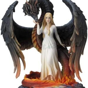 Magic  Collection~Beauty and the Winged Serpentine Dragon Sculpture