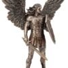 Magic  Collection~11 Inch Saint Michael Archangel with Battle Shield and Sword Cold Cast Resin Material Antique Bronze Finish Angel Statue