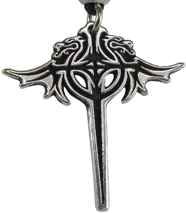 Soloman Pentant~Pewter Dracula's Order of The Dragon Vampire Cross Necklace