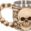 Dark Collection~Tankard Of Skulls Mug 14cm Ivory