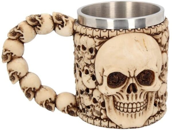 Dark Collection~Tankard Of Skulls Mug 14cm Ivory
