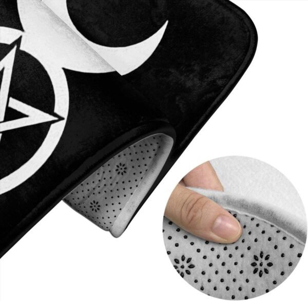 Triple Moon Goddess Decal Pentacle Wicca Pagan Witch Bathroom Rug Mat