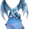 Fantasy Collection~ Mercury Guardian Turquoise Planet Dragon Figurine, Polyresin, Blue, One Size