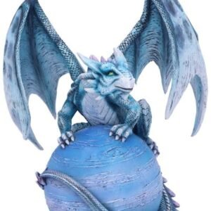Fantasy Collection~ Mercury Guardian Turquoise Planet Dragon Figurine, Polyresin, Blue, One Size