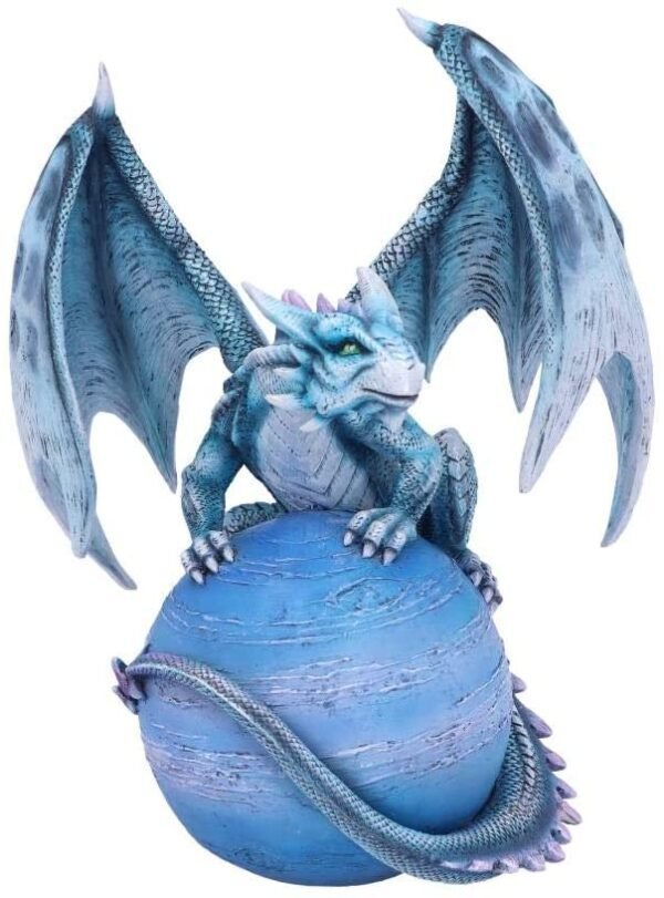 Fantasy Collection~ Mercury Guardian Turquoise Planet Dragon Figurine, Polyresin, Blue, One Size
