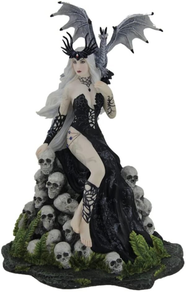 Magic  Collection~Nene Thomas Mad Queen Hand Painted Fantasy Statue 7 X 9.75 X 6 Inches Gray