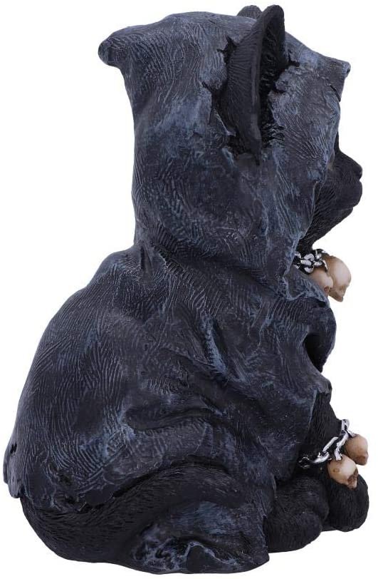 Dark Collection~Feline Cloaked Grim Reaper Cat Figurine, Polyresin, Black, 16cm