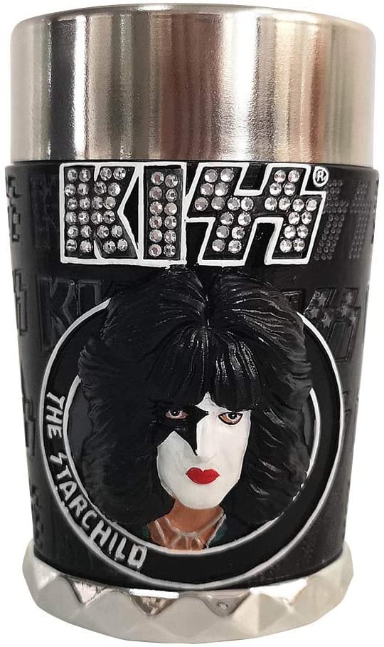 Band Merchandise~ Officially Licensed KISS Glam Range Paul Stanley The Starchild Shot Glass, Black, 8.5cm