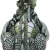 Fantasy Collection~ Sweetest Moment Green Dragon and Dragonling Kissing Figurine, Polyresin, 20.2cm