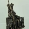 Magic  Collection~Resin Statues Norse God Odin On Throne with Wolves Bronze Finished Statue 7 X 10.25 X 4.75 Inches Bronze