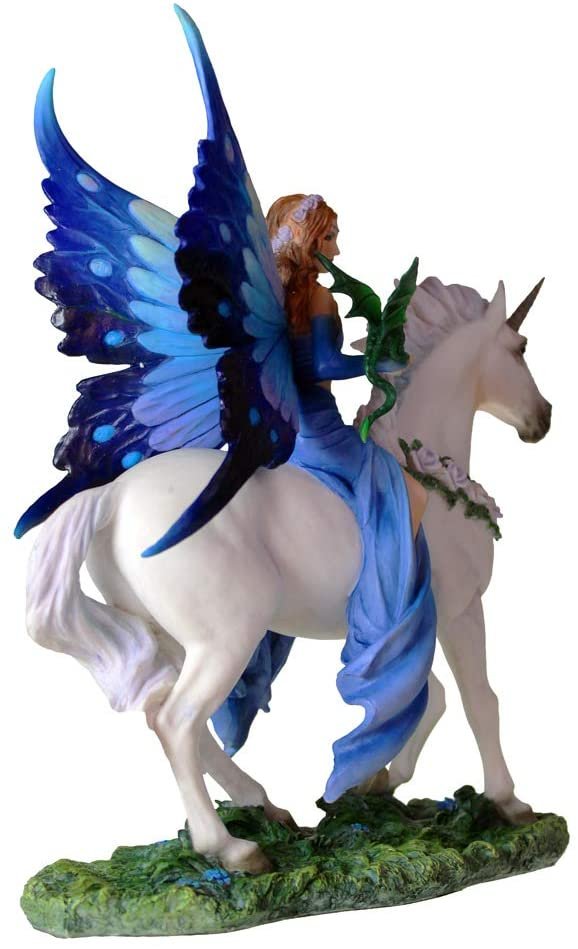 Artist Collections~ Realm of Enchantment Anne Stokes 27cm Figurine, Resin, Blue, One Size