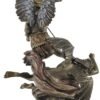 Magic  Collection~Bronze St. Michael Slaying Lucifer Statue with Colored Accents