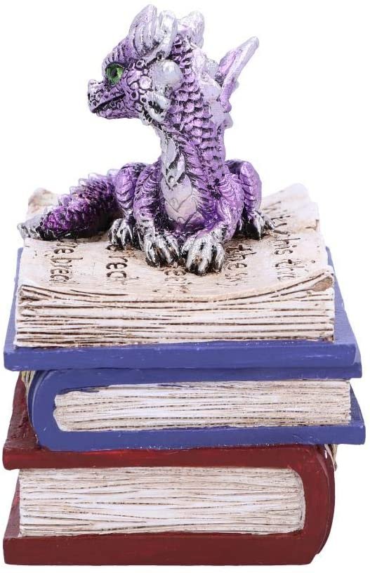 Nemesis Now U5014R0 Purple Dragonling Diaries Dragon Book Box, Polyresin, 11.3cm