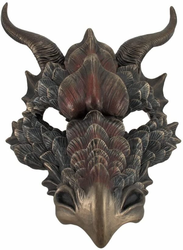 Magicun  Collection~Metallic Bronze Finish Dragon Head Wall Mask Medieval Decor