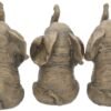 Magicun N.Giftware~Three Wise Elephants Figurine 16 cm Grey