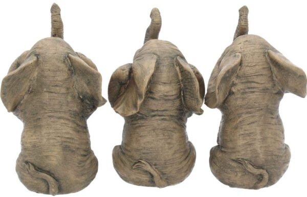 Magicun N.Giftware~Three Wise Elephants Figurine 16 cm Grey