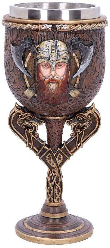 Mythology Collection~ B4952R0 Drakkar Viking Dragon Boat Goblet, Resin w/stainless steel insert, Brown, One Size