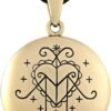 Moonlight Mysteries Bronze Ezili Freda Voodoo Loa Veve Symbol Pendant Necklace