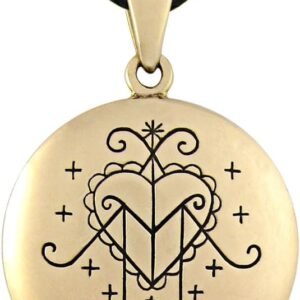 Moonlight Mysteries Bronze Ezili Freda Voodoo Loa Veve Symbol Pendant Necklace